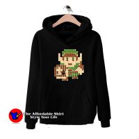 Vintage Zelda Link Portrait 8-Bit Map Unisex Hoodie