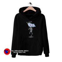 Skeleton Holding Chicago Flag Unisex Hoodie