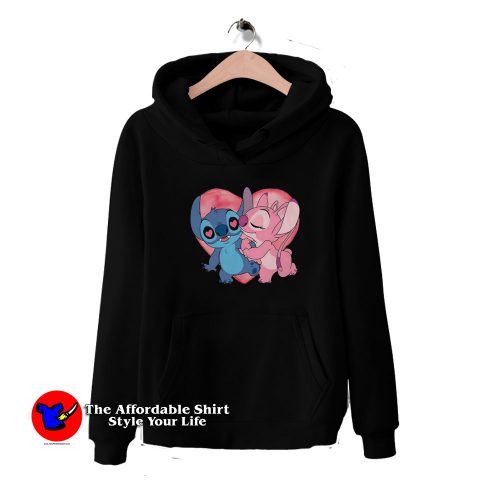 Disney Stitch And Angel Kissin Unisex Hoodie 500x500 Disney Stitch And Angel Kissin Unisex Hoodie On Sale