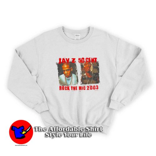 Vintage Jay Z 50 Cent Rock The Mic 2003 Sweater 500x500 Vintage Jay Z 50 Cent Rock The Mic 2003 Sweatshirt On Sale