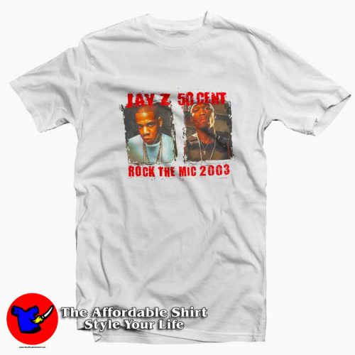 Vintage Jay Z 50 Cent Rock The Mic 2003 Tshirt 500x500 Vintage Jay Z 50 Cent Rock The Mic 2003 T Shirt On Sale