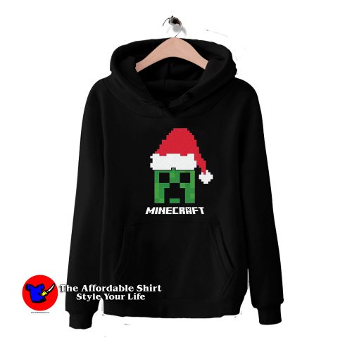 Minecraft Creeper Santa Hat Graphic Hoodie 500x500 Minecraft Creeper Santa Hat Graphic Hoodie On Sale