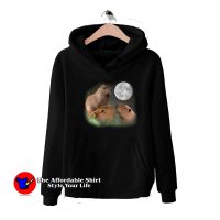 Three Capybara Moon Cute Unisex Hoodie