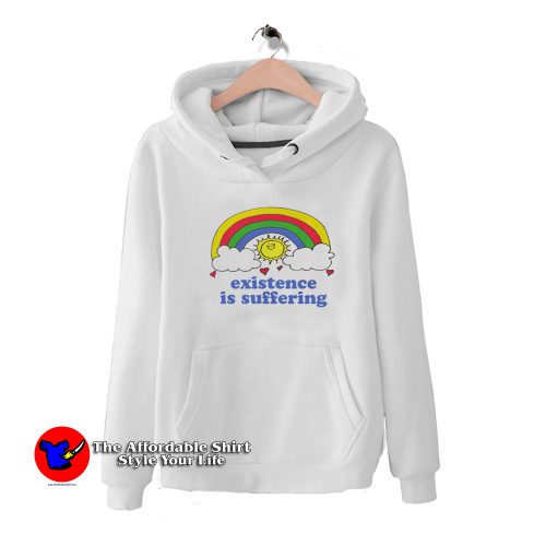 Existence is Suffering Rainbow Graphic Unisex Hoodie 500x500 Existence is Suffering Rainbow Graphic Unisex Hoodie On Sale