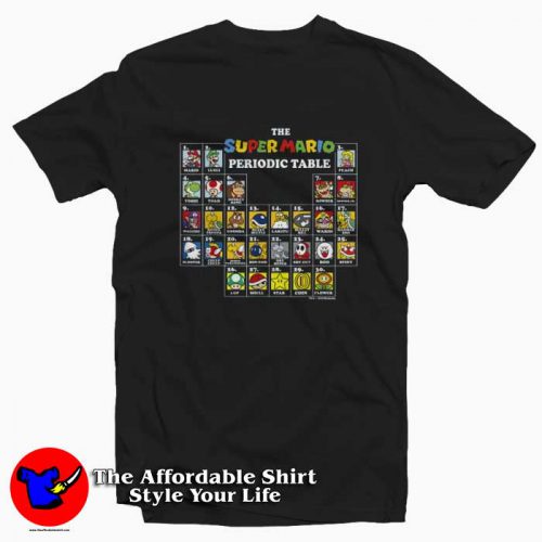 Super Mario Periodic Table Of Characters Tshirt 500x500 Super Mario Periodic Table Of Characters T Shirt On Sale