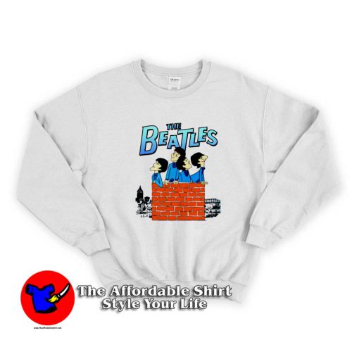 The Beatles Cartoon On The Roof Graphic Sweater 500x500 The Beatles Cartoon On The Roof Graphic Sweatshirt On Sale