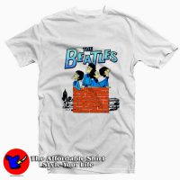 The Beatles Cartoon On The Roof Graphic T-Shirt