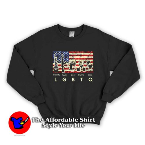 Trump LGBTQ Liberty Guns Beer BBQ USA Flag Sweater 500x500 Trump LGBTQ Liberty Guns Beer BBQ USA Flag Sweatshirt On Sale