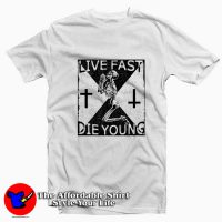 Live Fast Die Young Skeleton Graphic T-Shirt