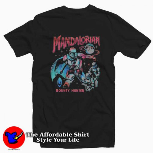 Star Wars The Mandalorian Neon Mandalorian Tshirt 500x500 Star Wars The Mandalorian Neon Mandalorian T Shirt On Sale