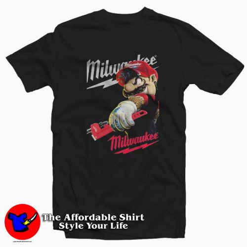 Super Mario And Milwaukee Logo Graphic Tshirt 500x500 Super Mario And Milwaukee Logo Graphic T Shirt On Sale