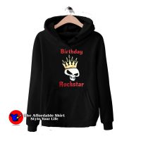 Birtday Rockstar Royal Skull Metallic Graphic Hoodie