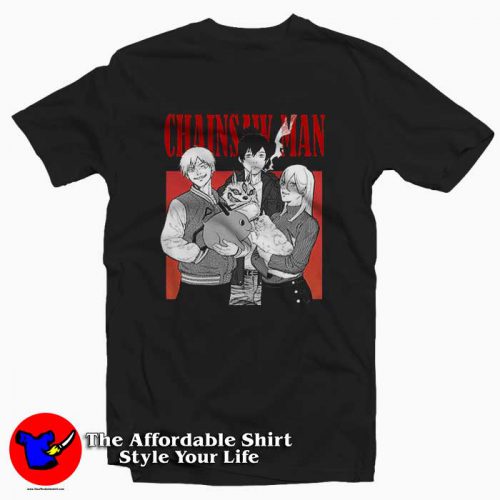 Chainsaw Man Three Devil Hunters Graphic Tshirt 500x500 Chainsaw Man Three Devil Hunters Graphic T Shirt On Sale