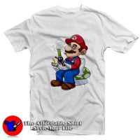 Funny Super Mario Smoking Graphic T-shirt