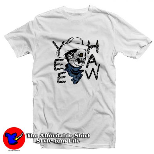 Hard Livin Cowboy Skull Graphic Tshirt 500x500 Hard Livin Cowboy Skull Graphic T Shirt On Sale