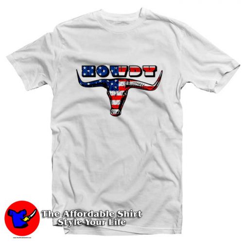 Howdy Bull American Flag Graphic Tshirt 500x500 Howdy Bull American Flag Graphic T Shirt On Sale