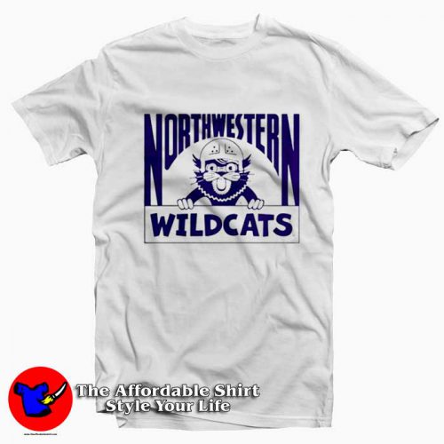 Northwestern Wildcats Vintage Football Mascot Tshirt 500x500 Northwestern Wildcats Vintage Football Mascot T Shirt On Sale