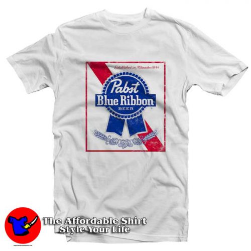 Pabst Blue Ribbon Established In Milwaukee Tshirt 500x500 Pabst Blue Ribbon Established In Milwaukee T shirt On Sale