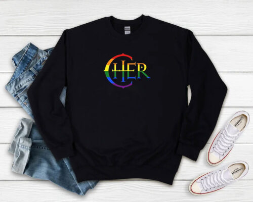 Cher Logo Pride Flag Sweatshirt 500x400 Cher Logo Pride Flag Sweatshirt