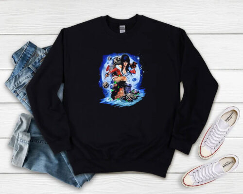 Elvira Mistress Of The Dark Christmas Sweatshirt 500x400 Elvira Mistress Of The Dark Christmas Sweatshirt