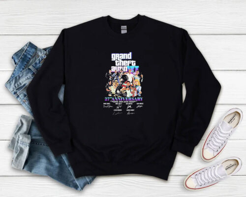 Grand Theft Auto VI 27th Anniversary 2001 2024 Thank You For The Memories Sweatshirt 500x400 Grand Theft Auto VI 27th Anniversary 2001 2024 Thank You For The Memories Sweatshirt