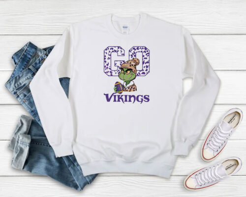 Grinch Leopard Minnesota Vikings Go Vikings Christmas Sweatshirt 500x400 Grinch Leopard Minnesota Vikings Go Vikings Christmas Sweatshirt