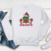 Grinch Loves Chiefs Football Helmet Sweatshirt