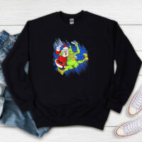 Grinch Wrestles Santa Claus Stone Cold 3 16 Christmas Sweatshirt