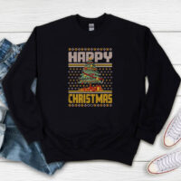 Happy Christmas Tree Light Ugly Christmas Sweatshirt