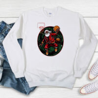 Happy Merry Christmas Santa Basketball Funny 2024 Sweatshirt