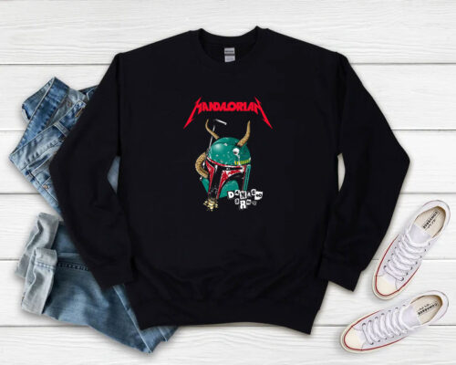 Mandalorian Damaged Armor Graphic Sweatshirt 500x400 Mandalorian Damaged Armor Graphic Sweatshirt