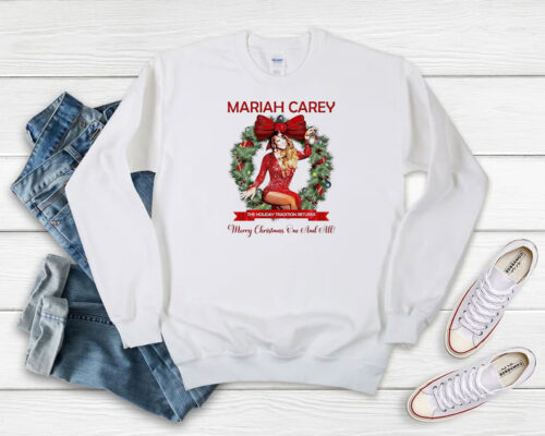 Mariah Carey The Holiday Tradition Returns Merry Christmas Sweatshirt 500x400 Mariah Carey The Holiday Tradition Returns Merry Christmas Sweatshirt