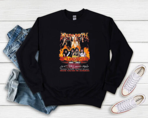 Megadeth 40th 1983 2023 Thank You For The Memories Sweatshirt 500x400 Megadeth 40th 1983 2023 Thank You For The Memories Sweatshirt