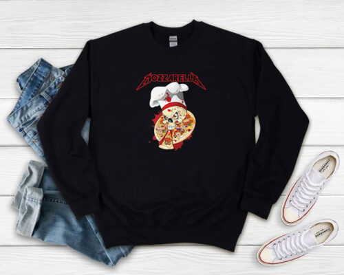 Metallica Inspired Mozzarella Pizza Sweatshirt 500x400 Metallica Inspired Mozzarella Pizza Sweatshirt