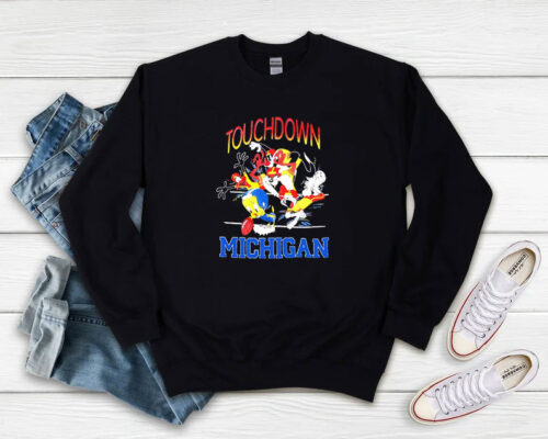 Michigan Wolverine Football Looney Tunes Touch Down Sweatshirt 500x400 Michigan Wolverine Football Looney Tunes Touch Down Sweatshirt