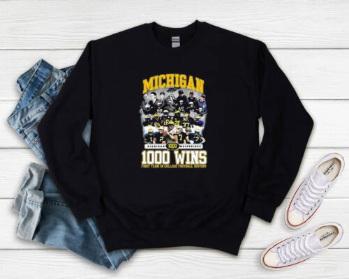 Michigan Wolverines Football 1000 Wins First Team Sweatshirt 500x400 Michigan Wolverines Football 1000 Wins First Team Sweatshirt