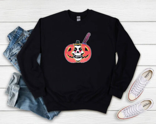 Misfits Halloween Jack o Lantern With Knife Sweatshirt 500x400 Misfits Halloween Jack o Lantern With Knife Sweatshirt