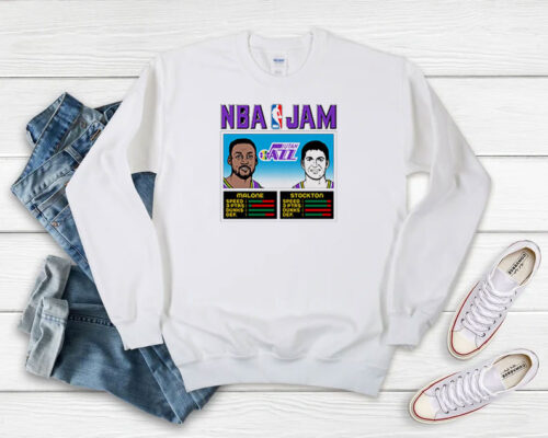 NBA Jam Jazz Malone And Stockton Sweatshirt 500x400 NBA Jam Jazz Malone And Stockton Sweatshirt