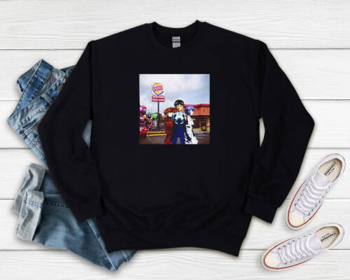 Neon Genesis Evangelion Burger King Rei Asuka Shinji Funny Sweatshirt 500x400 Neon Genesis Evangelion Burger King Rei Asuka Shinji Funny Sweatshirt