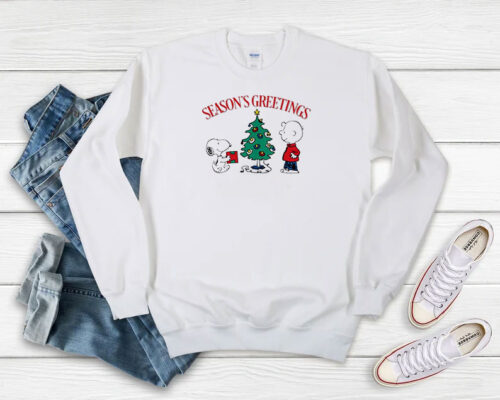 Peanuts Snoopy Seasons Greetings Christmas Sweatshirt 500x400 Peanuts Snoopy Season’s Greetings Christmas Sweatshirt