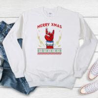 Santa Metal Fist Merry XMas Christmas Sweatshirt