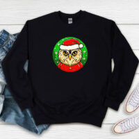 Santa Owl Cartoon Christmas Sweatshirt