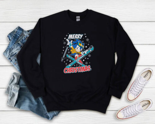 Sonic The Hedgehog Merry Christmas Sweatshirt 500x400 Sonic The Hedgehog Merry Christmas Sweatshirt