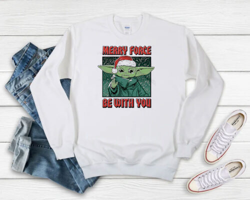 Star Wars Merry Force Baby Yoda Sweatshirt 500x400 Star Wars Merry Force Baby Yoda Sweatshirt