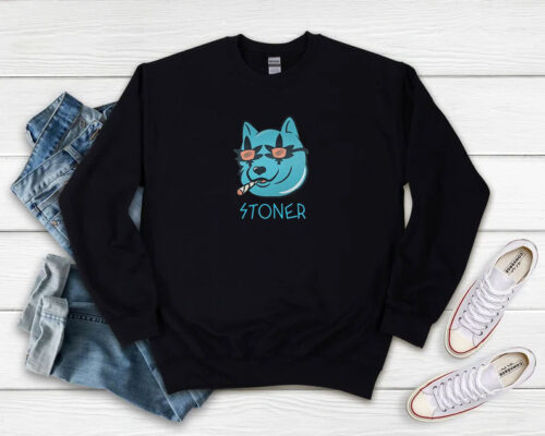 Stoner Dog Smoking With Marijuana Leaf Glasses Sweatshirt 500x400 Stoner Dog Smoking With Marijuana Leaf Glasses Sweatshirt