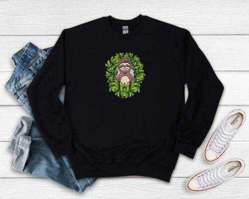 Stoner Sloth Smoking In Weed Garden Sweatshirt 500x400 Stoner Sloth Smoking In Weed Garden Sweatshirt