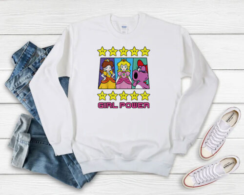 Super Mario Daisy Peach Birdo Girl Power Sweatshirt 500x400 Super Mario Daisy Peach Birdo Girl Power Sweatshirt