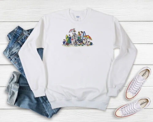 Vintage Looney Tunes Beach Scene Sweatshirt 500x400 Vintage Looney Tunes Beach Scene Sweatshirt