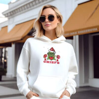 Grinch Loves Chiefs Football Helmet Hoodie