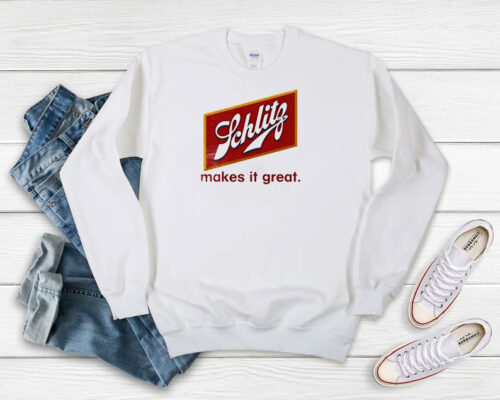 Schlitz Makes It Great Beer Sweatshirt 500x400 Schlitz Makes It Great Beer Sweatshirt